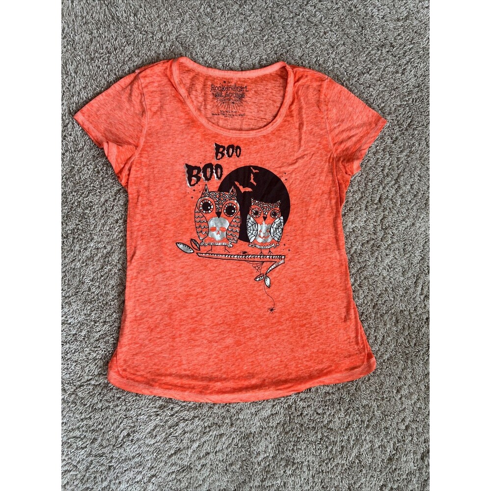 Rocker Girl All Access Halloween Owls Short Sleeve T Shirt Size XL